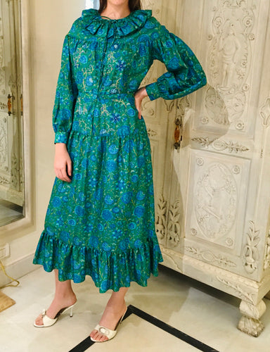 Leaves of Grass , New York Wainscotting printed silk dress