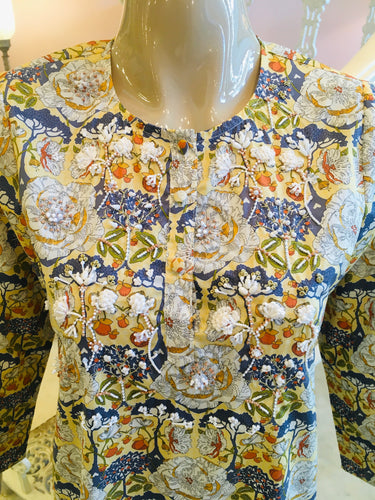 Leaves of Grass, New York Chichester Liberty print cotton tunic