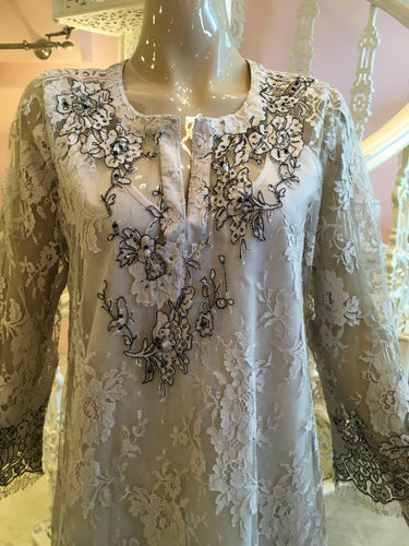 Leaves of Grass, New York Intemporelle French lace shift dress