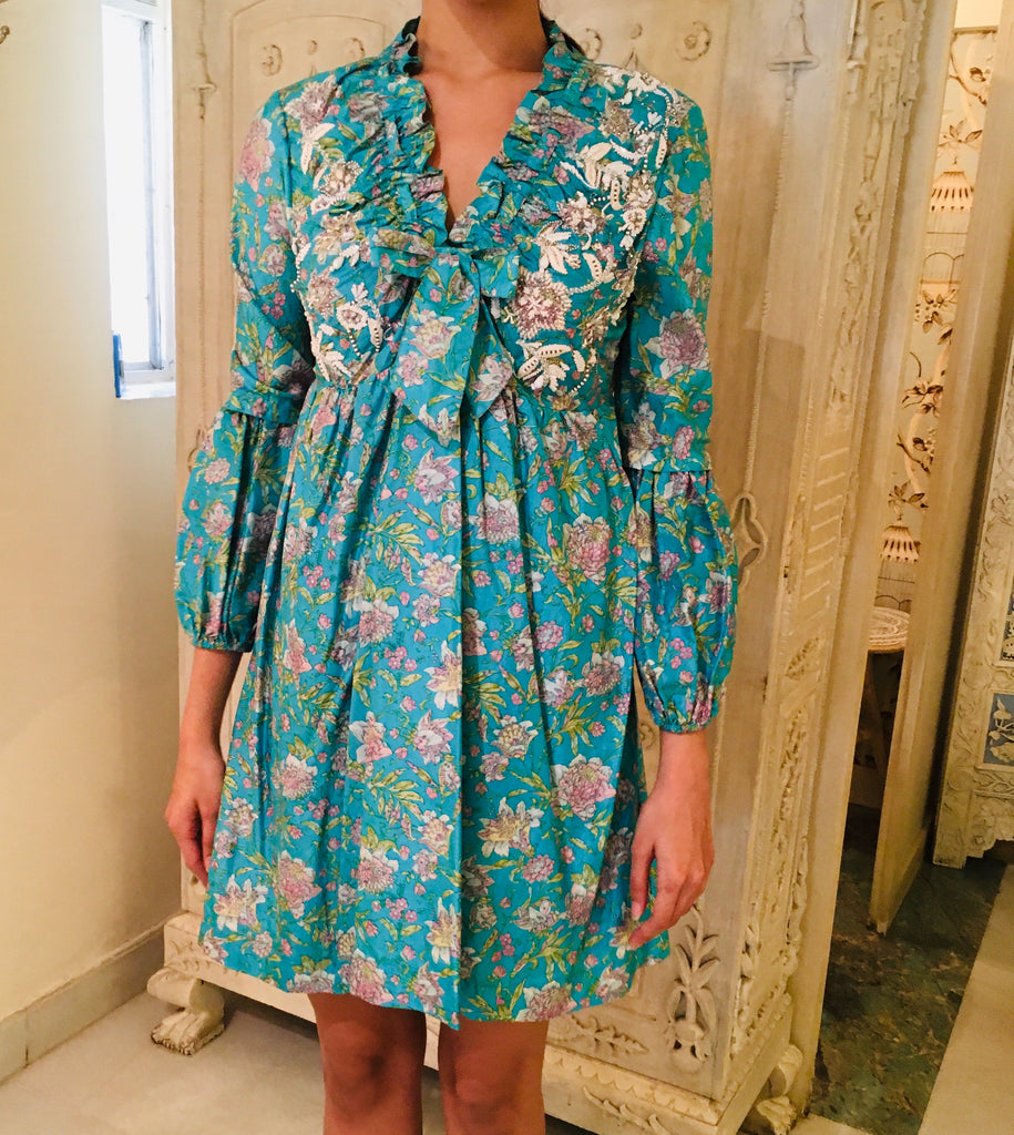 Leaves of Grass, New York Dryad printed silk dress