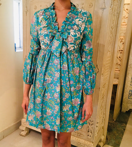 Leaves of Grass, New York Dryad printed silk dress