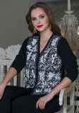 Leaves of Grass, New York Cavendish silk and jersey handprinted  and hand beaded cardigan