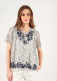 Leaves of Grass, New York Flottante French lace blouse