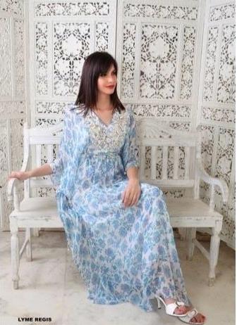 floral silk chiffon Kaftan