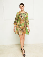 Load image into Gallery viewer, Leaves of Grass, New York Kyoto silk dress