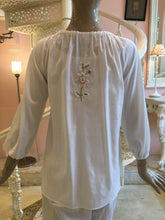 Load image into Gallery viewer, Leaves of Grass, New York Sublime hand embroidered cotton blouse
