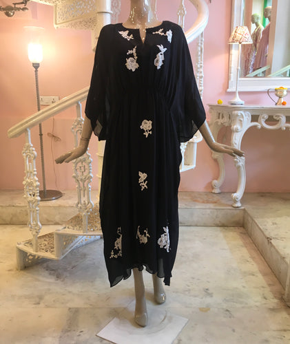 Black French lace kaftan