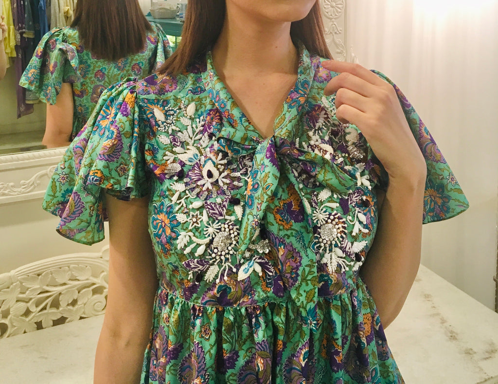 Leaves of Grass, New York Kemps Bay printed silk dress