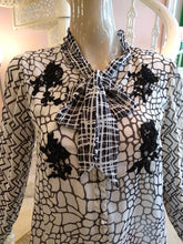 Load image into Gallery viewer, Leaves of Grass, New York Nice French lace silk chiffon blouse