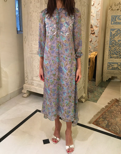 Leaves of Grass, New York Flaneur silk chiffon dress