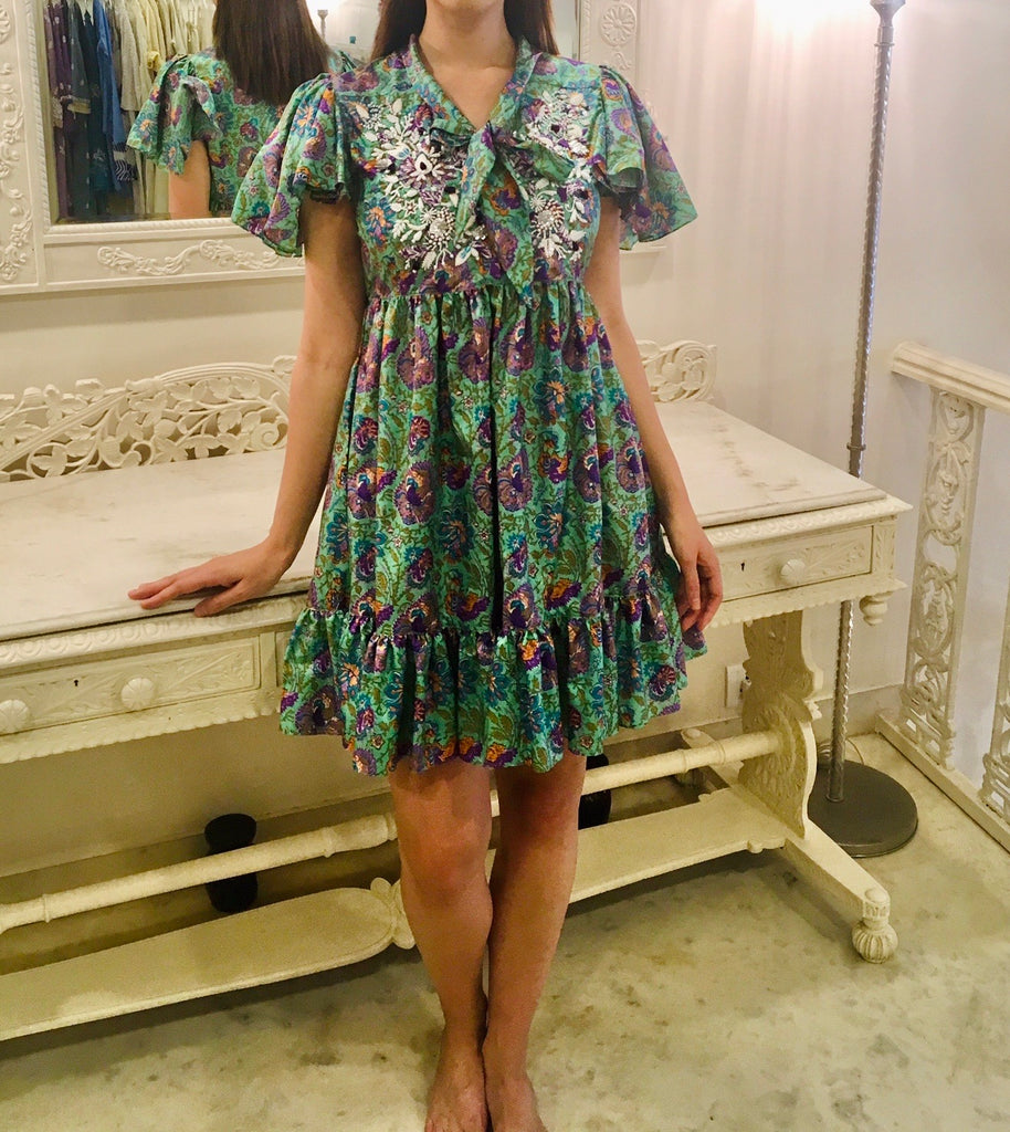 Leaves of Grass, New York Kemps Bay printed silk dress