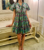Leaves of Grass, New York Kemps Bay printed silk dress