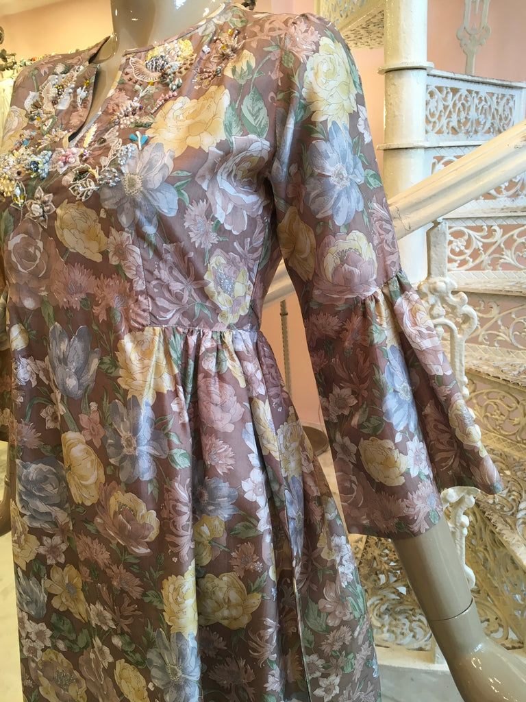 Leaves of Grass, New York Casmira printed silk dress