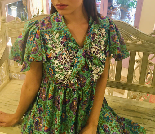 Leaves of Grass, New York Kemps Bay printed silk dress