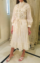 Load image into Gallery viewer, Leaves of Grass, New York Canareggio cotton  gold striped dress