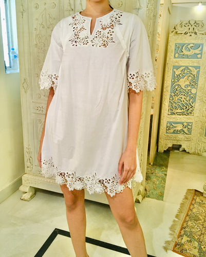 Leaves of Grass, New York Fisher Island cotton lace dress