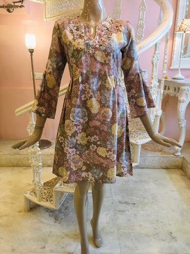 Leaves of Grass, New York Casmira printed silk dress
