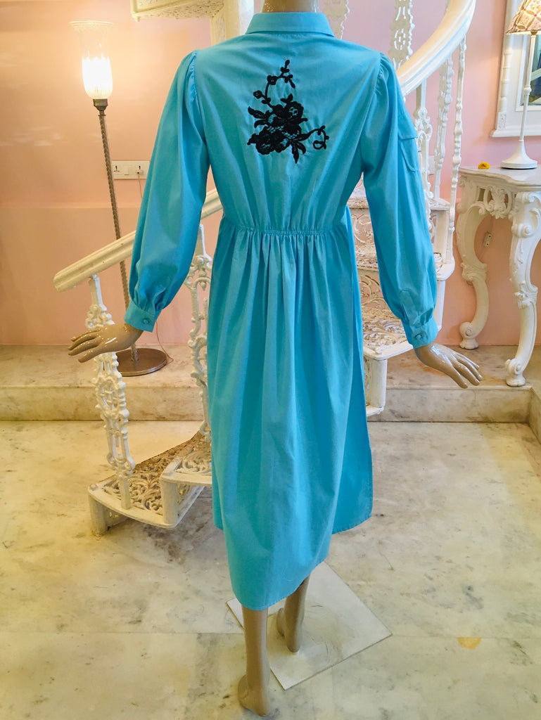 Leaves of Grass, New York Paradise Island French lace cotton dress