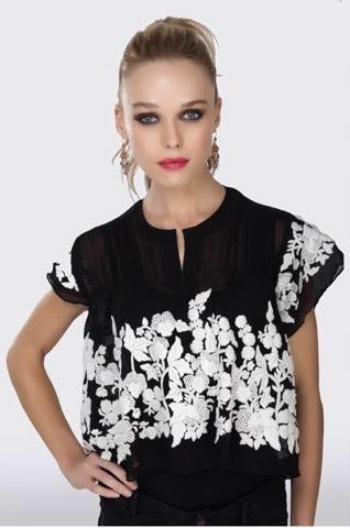 hand embroidery black top