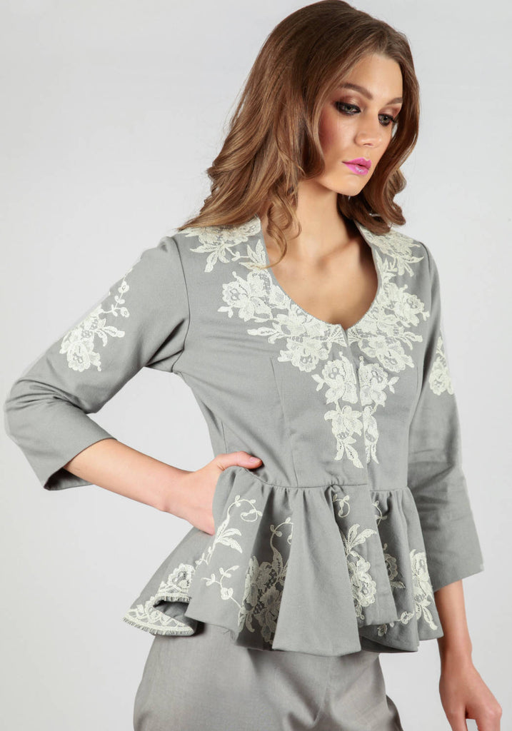 Rochefort French lace grey jacket