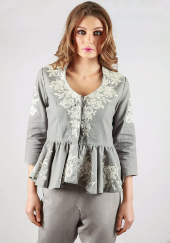 French lace grey jacket