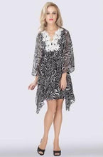Load image into Gallery viewer, floral kaftan with drawstring at waistline.