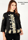 St Sulpice cotton drill jacket with ornate gold embroidery