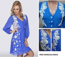 Load image into Gallery viewer, blue chiffon floral dress