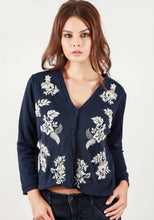Load image into Gallery viewer,  Italian navy knit cardigan