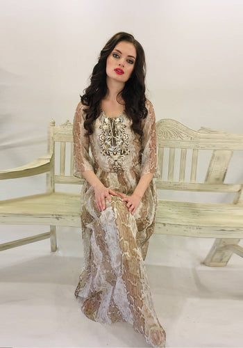 leopard print Italian silk chiffon maxi